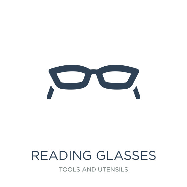 老花镜图标矢量在白色背景，老花镜潮流填充图标从工具和器皿收集，老花镜矢量插图图片下载