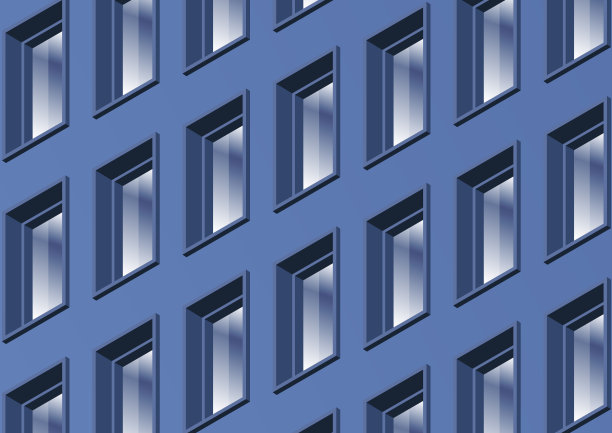 有许多窗户的现代办公大楼的墙。矢量插图。图片下载