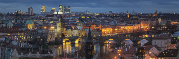 布拉格全景，捷克共和国图片下载