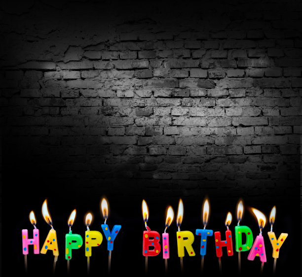 五彩缤纷的生日蜡烛图片下载