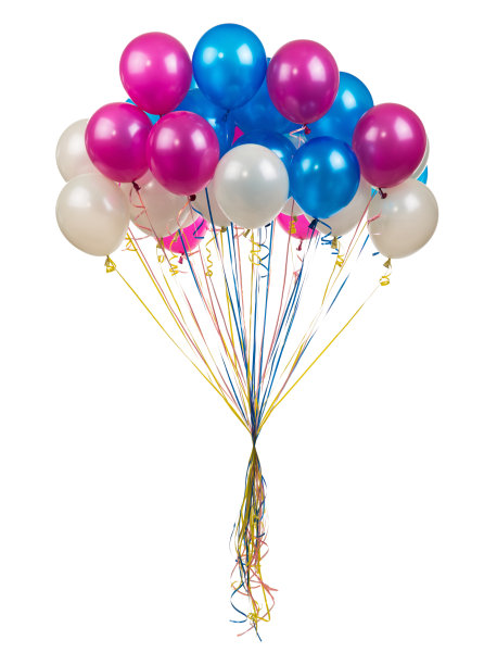 彩色气球上的白色图片下载