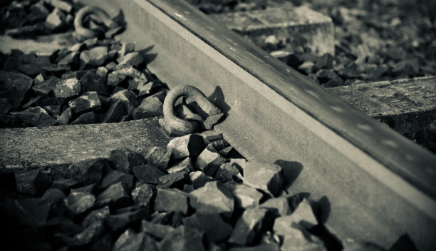 孤立的部分铁路轨道独特的照片图片下载