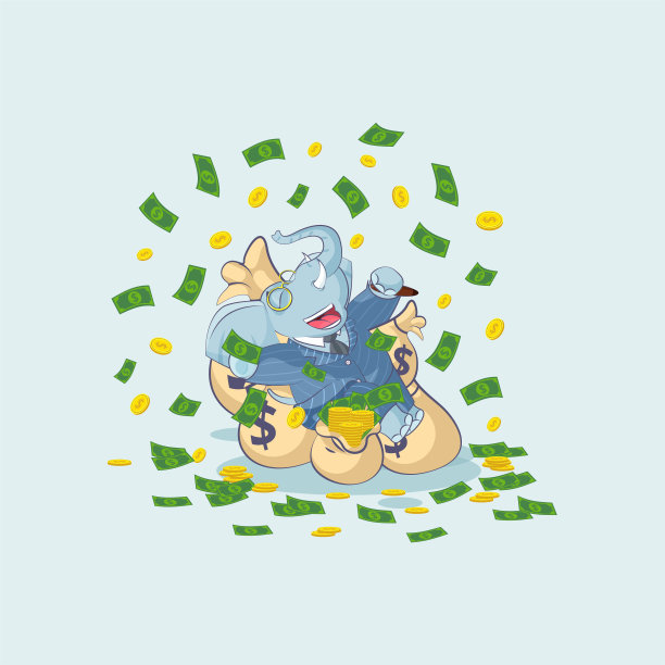 大象的贴纸表情是快乐的图片下载