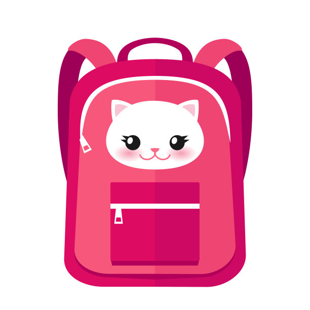 向量书包在粉红色图片下载