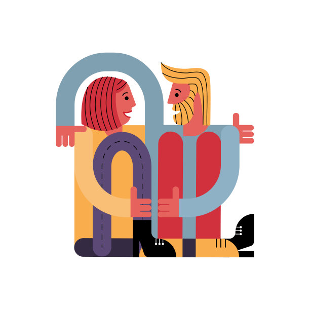 男人拥抱女人。情侣坐在一起。情人节卡片。图片下载