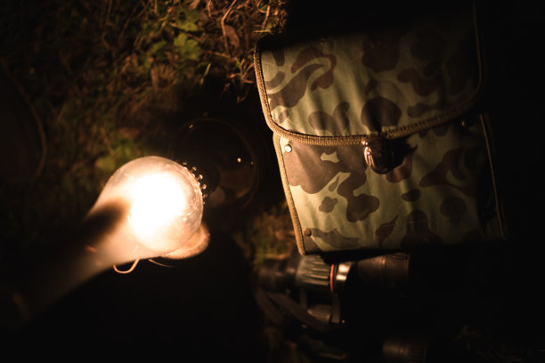 煤气灯望远镜和军用包图片下载