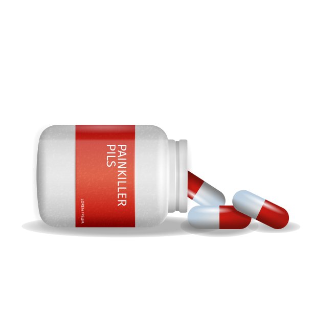 图片包装止痛药白色背景图片下载