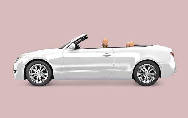 白色的敞篷小汽车图片下载