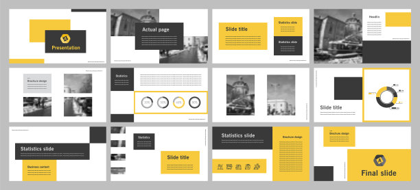 这个模板是最好的商业演示，用于市场营销和广告，传单和横幅，年度报告。元素在一个深灰色的背景图片下载