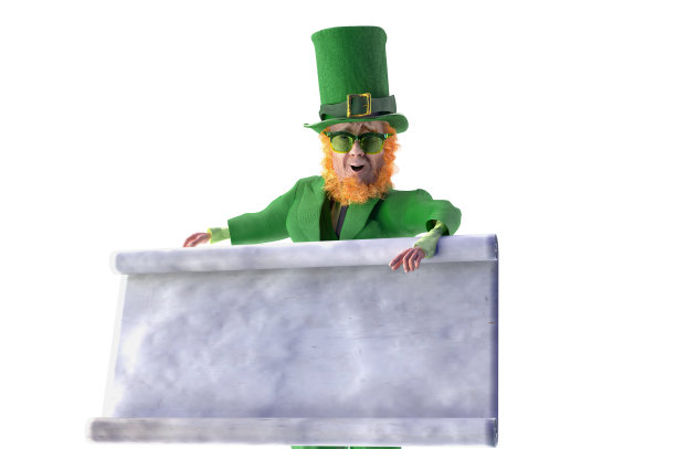 小精灵的标志为圣帕特里克日渲染3d图片下载