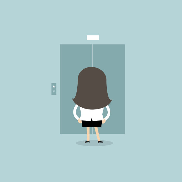 女商人等电梯。图片下载