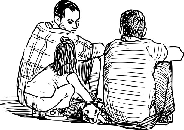 市民们在河岸上休息图片下载