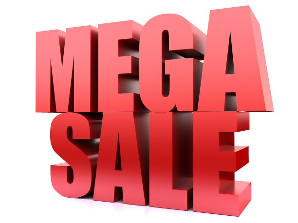 Mega Sale Word,3D渲染图片下载