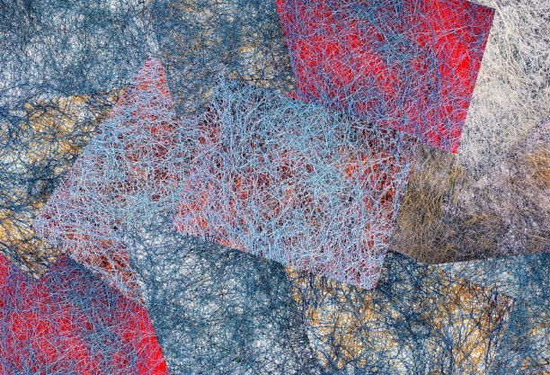 抽象的图像拼贴与多色的线图片下载