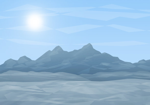 山地景观冬季插画图片下载