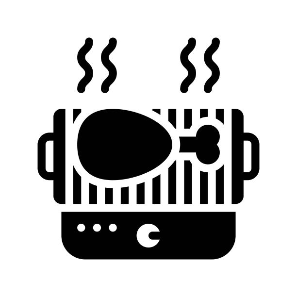 烧烤烧烤矢量，烧烤相关的固体样式图标图片下载