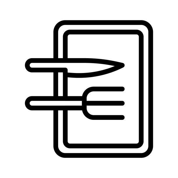 刀叉矢量，烧烤相关线型可编辑描边图标图片下载