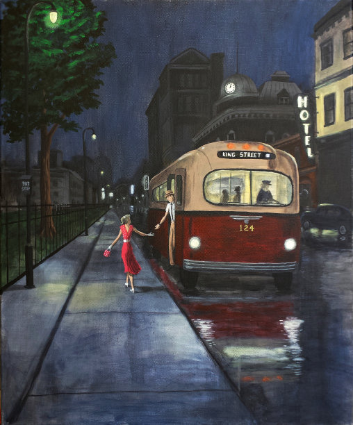 晚上一对夫妇下车。图片下载