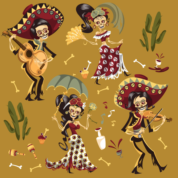 亡灵之日骷髅派对海报图片下载