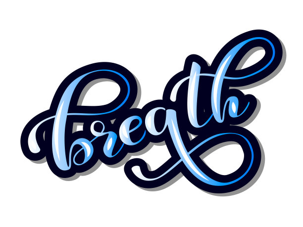 刻字的呼吸。矢量插图的旗帜，海报或卡片图片下载