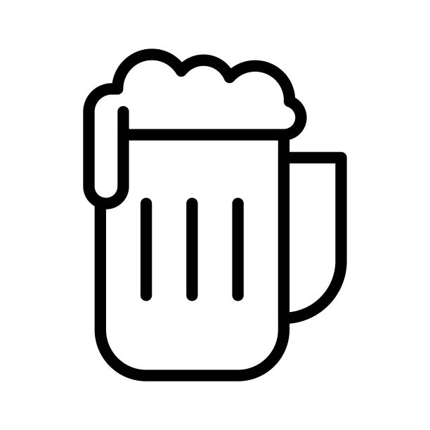 啤酒杯矢量图，烧烤相关线条样式可编辑描边图标图片下载