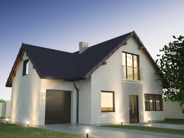 家庭住宅，3D插图图片下载