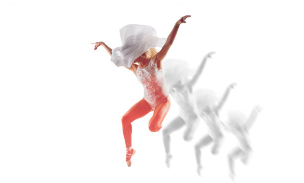 芭蕾舞者跳上白色图片下载