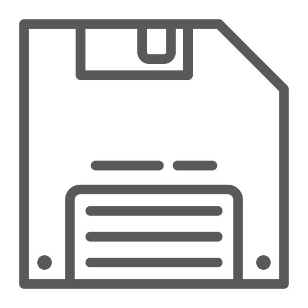 保存游戏线性图标、数据和磁盘、磁盘符号、矢量图形、白色背景上的线性图案图片下载