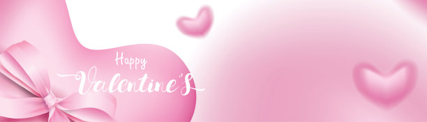 情人节3D粉色浪漫的心形状模糊飞行和浮动在柔和的背景。象征爱的快乐女性，母亲节，情人节，生日贺卡设计横幅图片下载