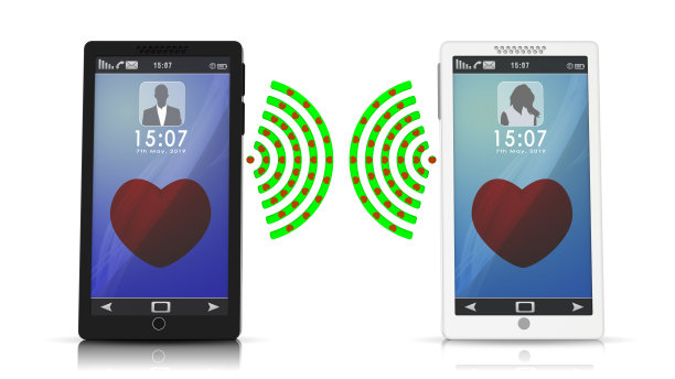 3D插图-智能手机，爱交流。图片下载