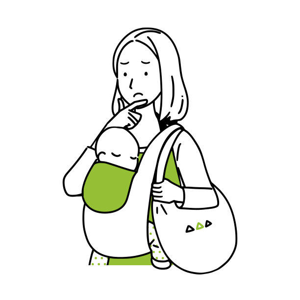 带着婴儿购物的家庭主妇。图片下载