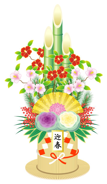 角松(日本新年装饰)孤立在白色背景上图片下载