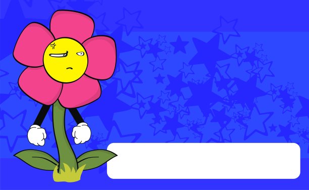 有趣的小花卡通表达背景1图片下载