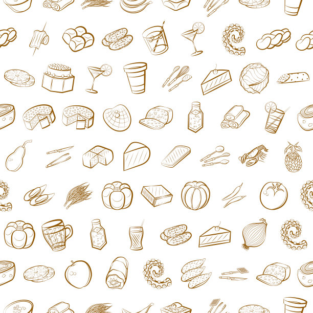 食物图片。背景印刷，设计，网页。无缝的。二进制的颜色。图片下载