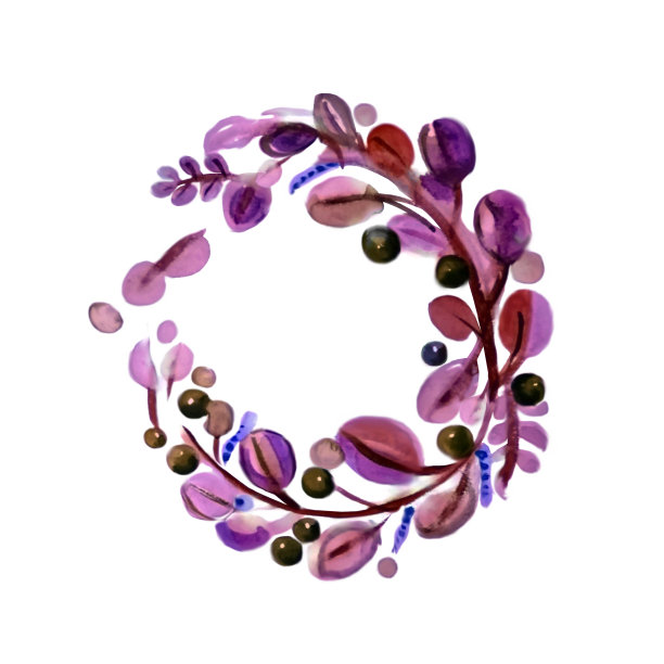 一个花环或花的安排，在可爱的软水彩，秋天，夏末，冬天风格图片下载