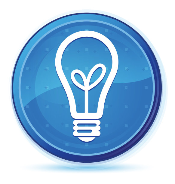 灯泡图标深蓝色prime圆形按钮图片下载