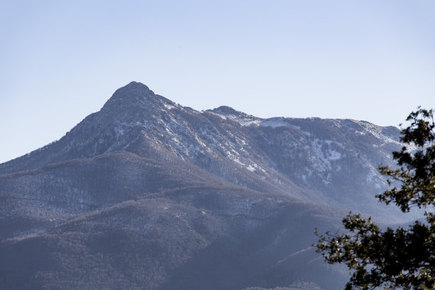 蓝天上的山峰景观图片下载