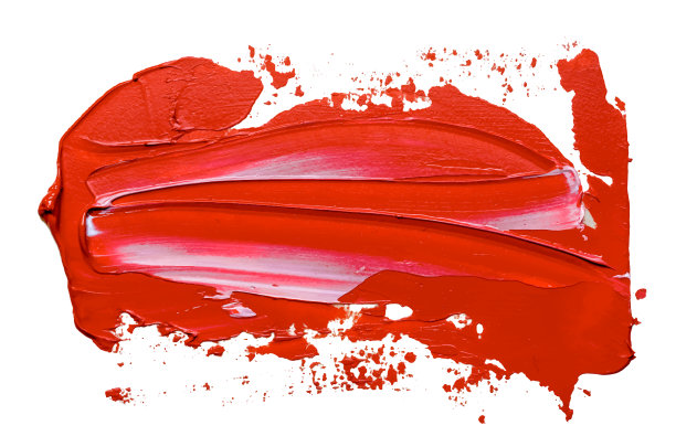 模板为您的横幅文本-纹理的红色和白色油画笔刷描边，孤立在白色背景。EPS10矢量图图片下载