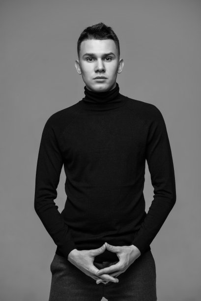 特写英俊的年轻人。摄影，时尚，孤立图片下载