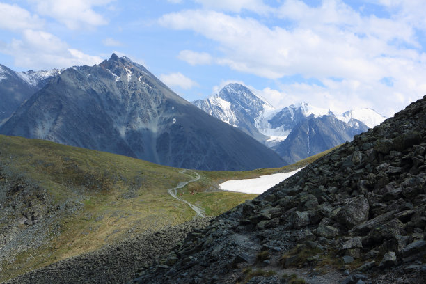 从卡拉塔瑞克山口，阿尔泰山，俄罗斯图片下载