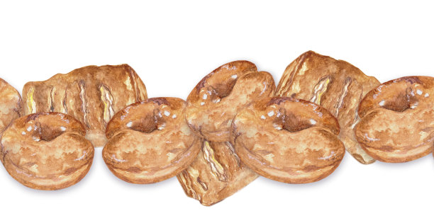 无缝边框，糕点，甜甜圈和酥皮图片下载