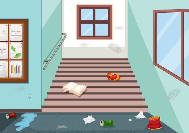 校园走廊垃圾图片下载