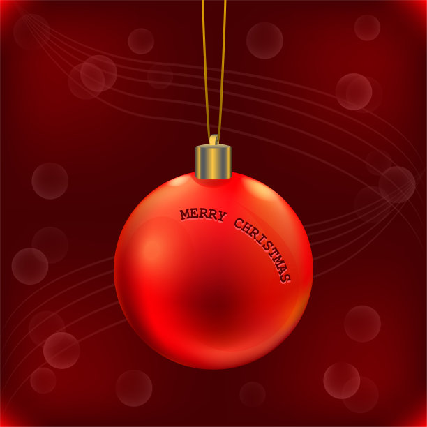 红色圣诞球图片下载