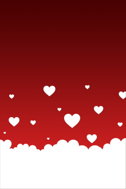 白色的心在明亮的红色背景上。情人节模板。图片下载