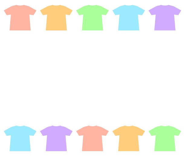 彩色t恤的框架图片下载