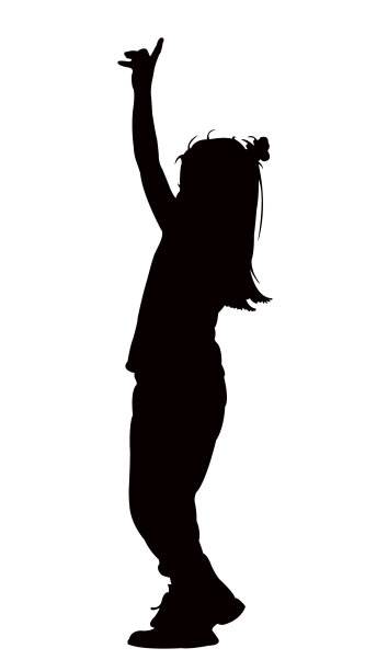 女孩剪影矢量图片下载