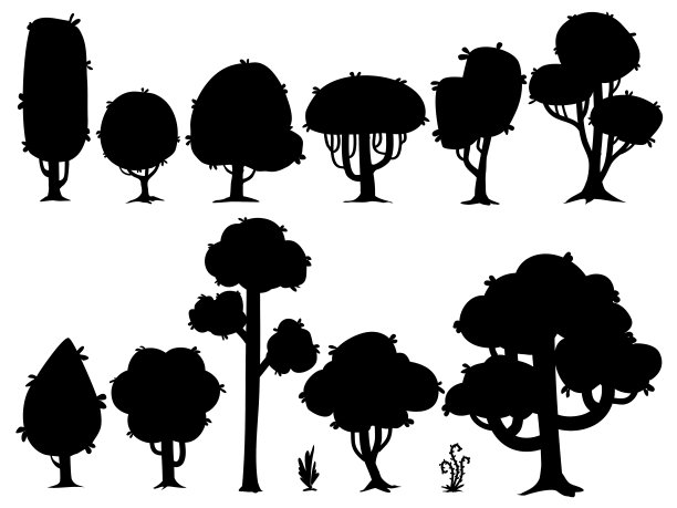轮廓树木2图片下载