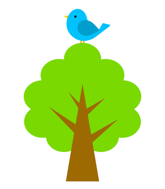 一只鸟爬上了树。图片下载