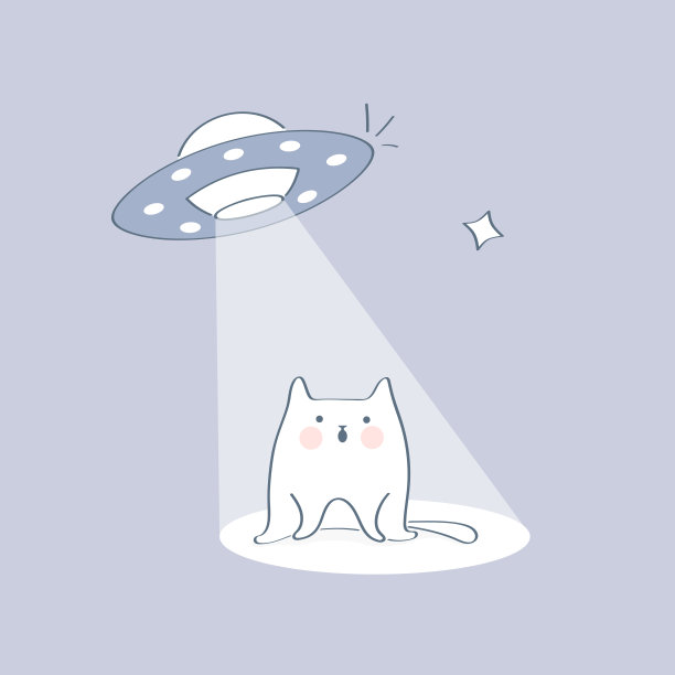 不明飞行物绑架猫，飞碟在夜空中的光矢飞船图片下载