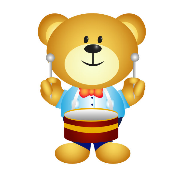 熊打鼓图片下载